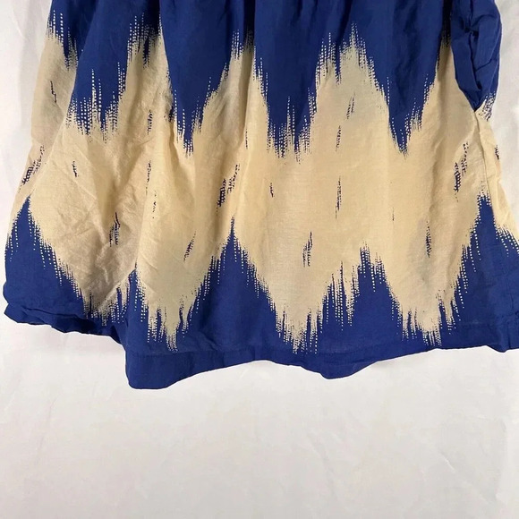 MNG Mango Mini Skirt Women's 4 Blue Cream Print Zip Side Unlined - Picture 8 of 8